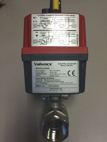 New valworx 560208a electric actuated stainless ball valve assembly for sale