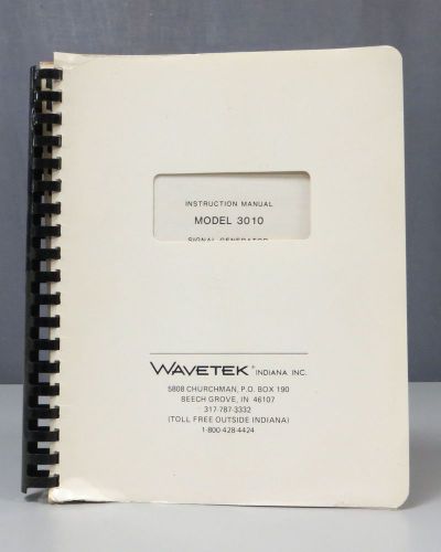 Wavetek Model 3010 Signal Generator Instruction Manual