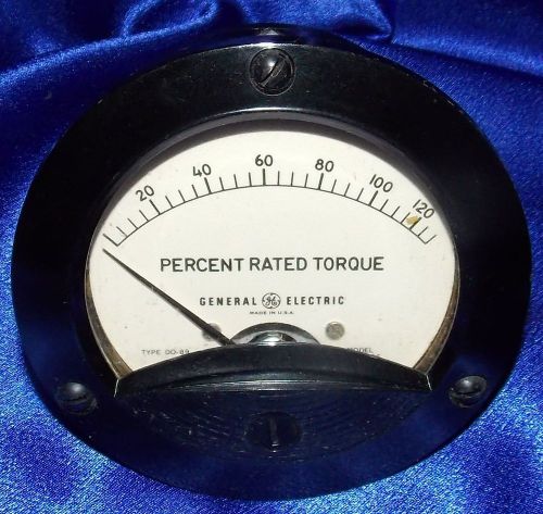 Vintage General Electric Percent Rated Torque Panel Meter SAA206 DO-89 Engine GE