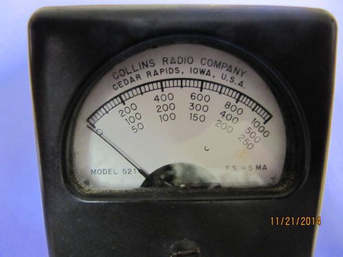 COLLINS RADIO MILLIAMP PANEL  METER   Vintage/used)