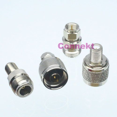 4pcs/set f tv &amp; n kit male plug female jack rf adapter connector for sale