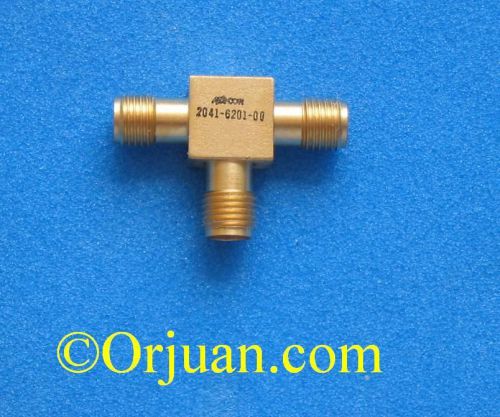 NEW 2041-6201-00 SMA Tee Adapter f/f/f T Gold Plated Ma/Com coaxial connector