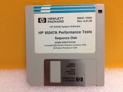 HP 85047-10001, Rev: A 01.00, HP 85047A Performance Test Sequence Disk