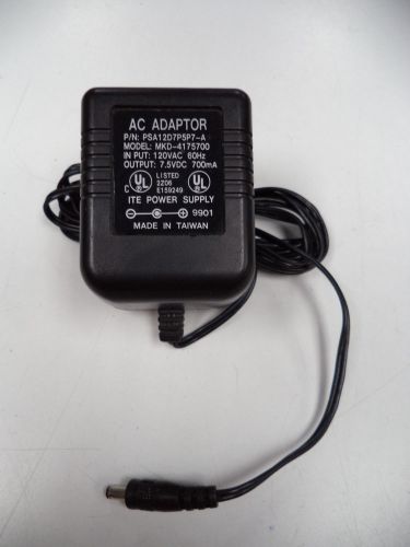 AC Adaptor power supply PSA12D7P5P7-A 7.5VDC 700mA UL listed MODEL #MKD-4175700