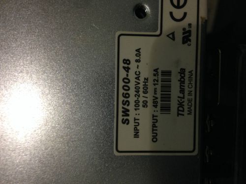 NEW TDK-Lambda SWS600-48 DC Power Supply 100-240VAC 48VDC 12.5A
