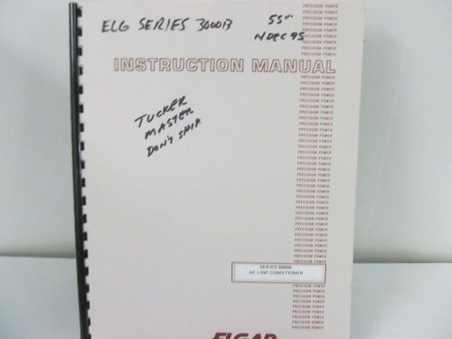 ELGAR 3000B AC Line Conditioner Instruction Manual w/schematics