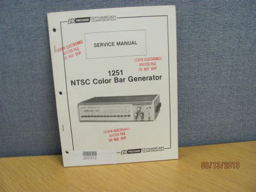 B+K MODEL 1251: NTSC Color Bar Generator - Service Manual w/schematics # 17306