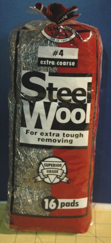 Steel wool #4 extra coarse pads tough cleaning removing h b smith bag of 16 for sale