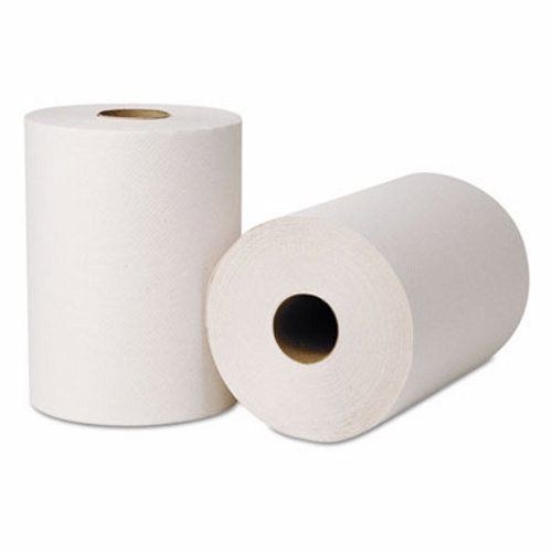 Ecosoft 425&#039; green seal white hardwound roll towels, 12 rolls (wau46300) for sale