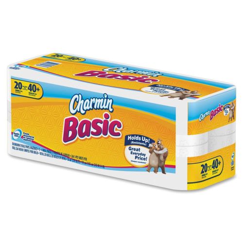 Procter &amp; gamble commercial pag85986 charmin basic 1-ply toilet paper pack of 20 for sale