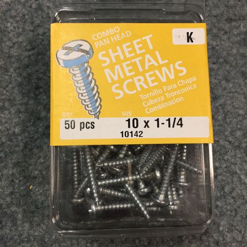 Sheet metal screws 50 pcs combo pan head 10x1-1/4 for sale