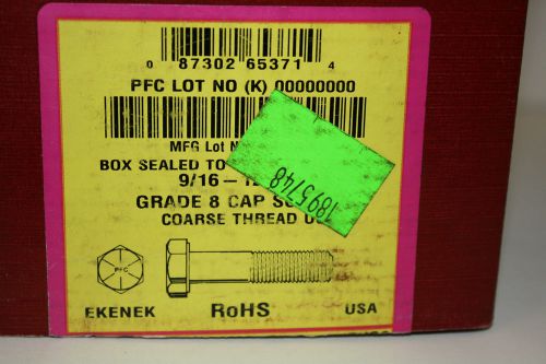Pfc-nucor grade 8 cap screws coarse thread 9/16 -12 x 3 - new unopened box of 25 for sale