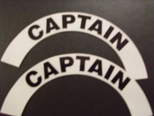 Captain   fire helmet,ect   white crescents reflective decals for sale