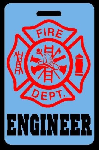 Sky-Blue ENGINEER Firefighter Luggage/Gear Bag Tag - FREE Personalization