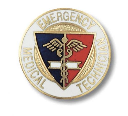Emergency Medical Technician Emblem Pin Collar Brass New Set of 2 Gold 1086