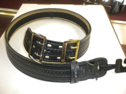 Safariland Contoured Duty Belt, Basketweave, Suede Lined with velcro.
