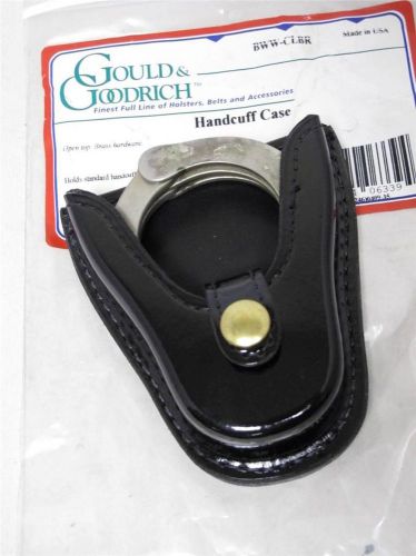 H86 BS-BWW G&amp;G Semi Open Top Speed Gloss Black Handcuff Case -Brass Snap