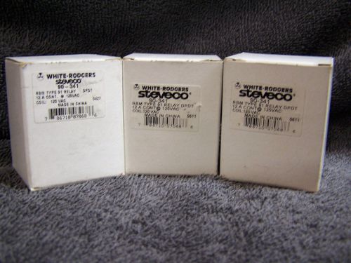 WHITE RODGERS 91-341, RBM TYPE 91 RELAY, 12 AMP CONT @ 125VAC