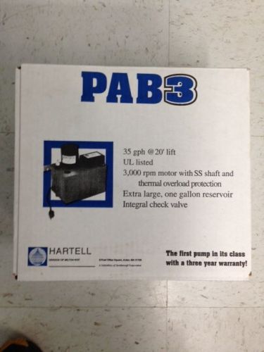 PAB3 Condensate Pump 35gph @ 20&#039; lift UL listed 3000 rpm motor 1 gal res