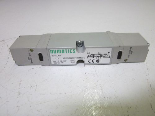 NUMATICS 122BB600K000030 SOLENOID VALVE 110/120V *USED*