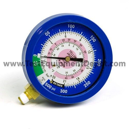 Yellow jacket 49520 3-1/2&#034; l/f (f and c), blue compound, 30&#034;-0-300 psi, r-410a for sale