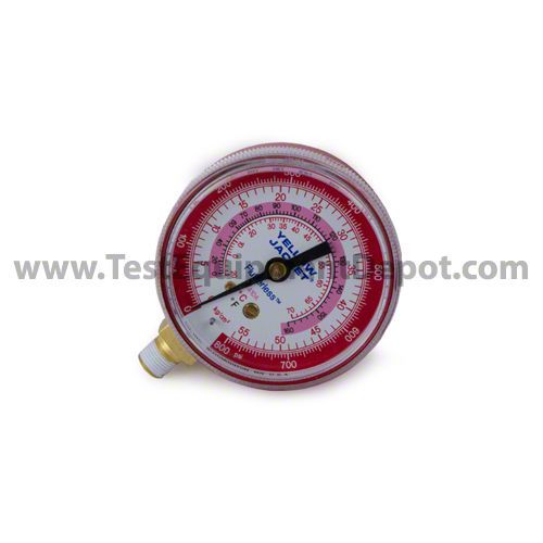 Yellow Jacket 49035 2 1/2&#034; Gauge ( F), Red Pressure, 0-800 Kg/Cm2/Psi, R-410A