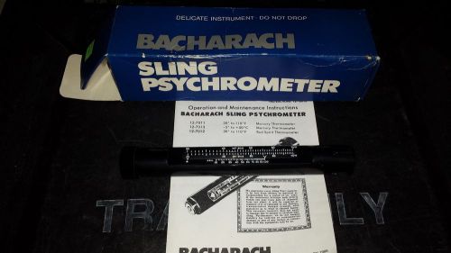 BACHARACH SLING PSYCHROMETER 12-7011 MERCURY F w/ INSTRUCTIONS &amp; ORIGINAL BOX