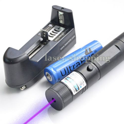 Military 405nm blue laser pointer light lazer beam high power battery+charger #3 for sale
