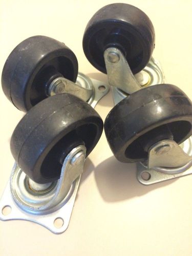 Pack of 4 ball bearing swivel plate 2&#034; caster wheels for sale