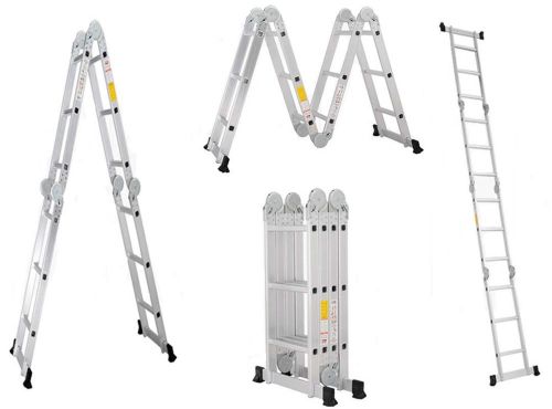 Brand new aluminum 7 functions folding platform ladder 16 ft high quality for sale