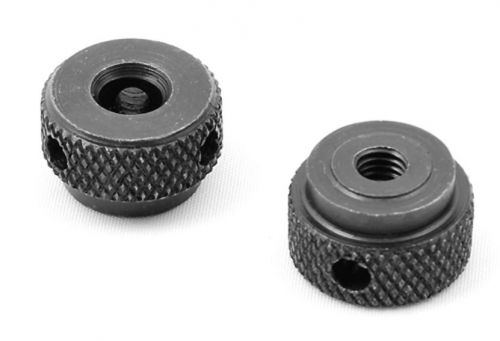 Tms m5 10-32 thread 2pc diamond knurled steel thumb nut set for scope mount for sale
