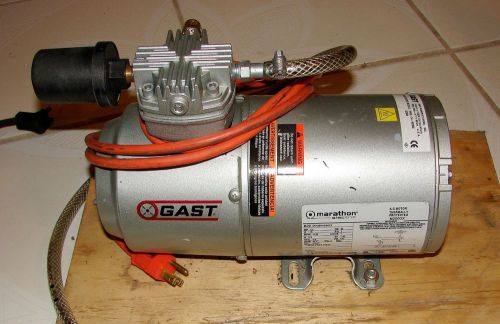 GAST - Piston Air Compressor/Vacuum Pump, 1/4HP