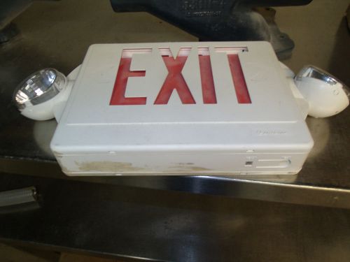 EMERGENCY EXIT LIGHTING RED COMBO SIGN
