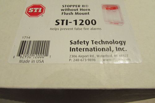 STI Stopper II Fire Alarm Pull Station Cover Without Horn STI 1200 NIB Sealed