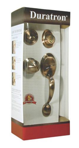 Duratron® classic front entry door handleset / lock set antique color for sale