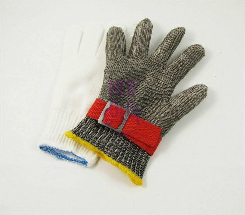 Metal steel mesh safety full finger gloves safety cut proof protection brand new for sale