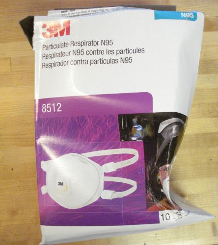 3M 8512 Disposable Particulate Respirator, N95, Standard Nose Clip, QTY: 10