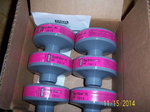 6 new msa optifilter xl he p100  496081 respirator filter cartridges * for sale