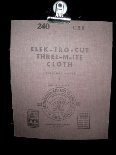 24 sheets of 3M Three-M-ite Elek-tro-cut Cloth 240 grit Sandpaper