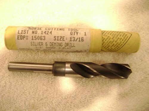 Morse Cutting Tools N0-1424 EDP-15063  13/16  Drill with 1/2 inch shank -3 Flat