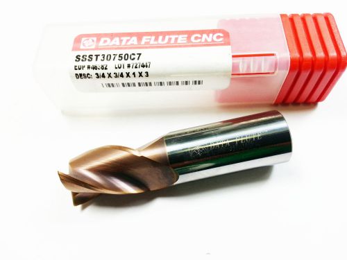 3/4&#034; data flute 46382 solid carbide tin .030cr 3 flute end mill  (m730) for sale