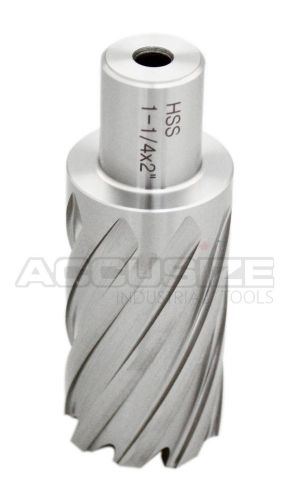 Hss annular cutter 1-1/4&#039;&#039; x 2&#039;&#039; cutting depth with strong box, #2081-2025 for sale