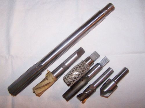 Lot 6 heavy duty machinist tools putnam drill bit tapper countersink hss 3/8-3/4 for sale
