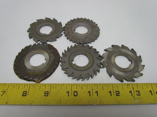 Staggered tooth milling cutter assorted lot of 5pcs 22mm bore 63mm od for sale