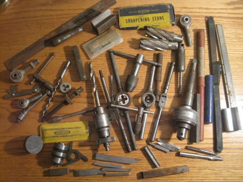 Lathe machinist tool lot, tap &amp; die, 45+ pieces for sale