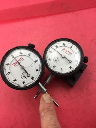 TWO STARRETT DIAL TEST INDICATOR 25-441, No Tips, 674 Universal Back, As Is, NR!