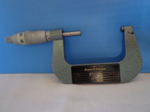 Vintage brown &amp; sharpe micrometer 202 wooden box machinist tool &amp; die maker for sale