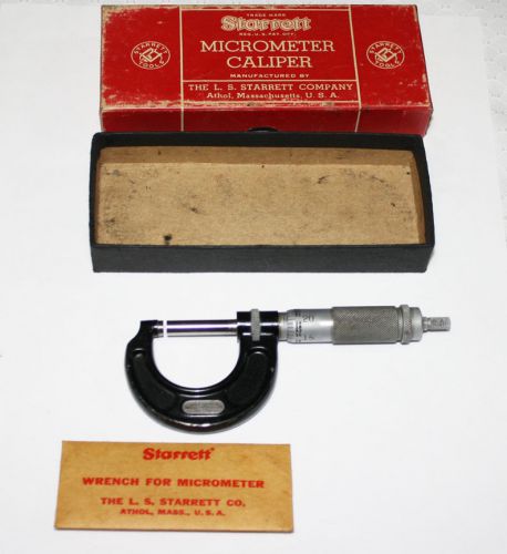 Starrett Micrometer Caliper 1 Inch T436XP w Original Case Made in USA