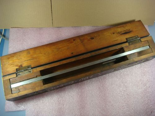 Carl Mahr Precision Surface Steel Ruler 500-3 500mm (~20&#039;&#039;) with Wood box RARE