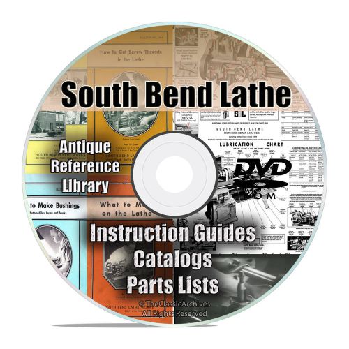 South bend lathe reference library, parts list, automechanic shop manuals cd v26 for sale